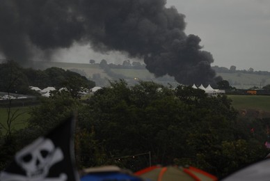 Fire at Glastonbury