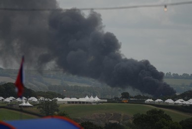 Fire at Glastonbury