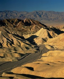 Landscape of bare hills in Death Valley National Monument, California, United States of America, North America