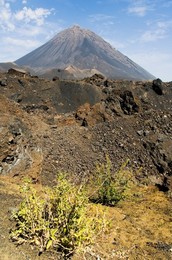 The volcano of Pico de Fogo in the background, Fogo (Fire), Cape Verde Islands, Africa