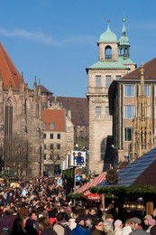 Christkindelsmarkt (Christ Child's Market) (Christmas Market), Nuremberg, Bavaria, Germany, Europe