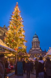 Gendarmen markt Christmas market and Franz Dom, Berlin, Germany, Europe