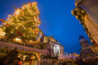 Gendarmen markt Christmas market, Franz Dom and Konzert Haus, Berlin, Germany, Europe