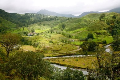 Mountain landscape in the region of Monteverde, Costa Rica, Central America