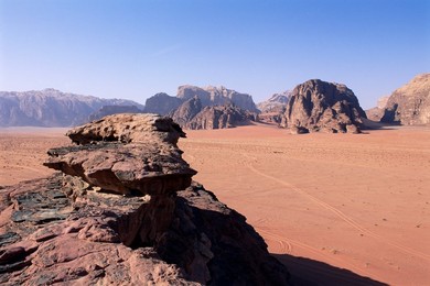 Desert landscape, Wadi Rum, Jordan, Middle East