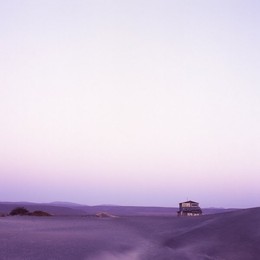 Abandonded vacation home in desolate landscape, Northern Baja, Mexico, North America