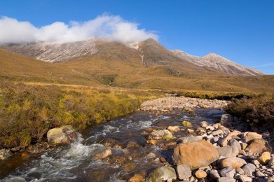 Lower slopes of Beinn Eighe in the national nature reserve near Loch Torridon, Wester Ross, Scotland, United Kingdom, Europe