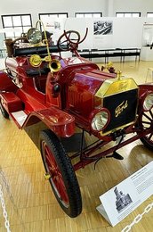 Ford Model T, Chemical Fire Truck from 1917, traffic museum, Deutsches Museum, Munich, Bavaria, Germany, Europe