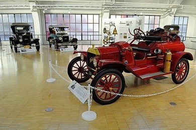 Ford Model T, Chemical Fire Truck from 1917, traffic museum, Deutsches Museum, Munich, Bavaria, Germany, Europe