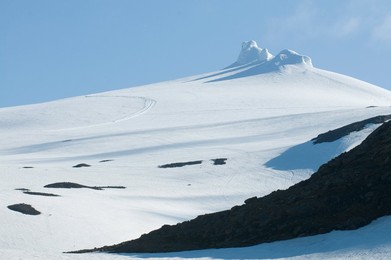 Mountain landscape covered with ice, Snaefellsjokull National Park, Iceland, Polar Regions