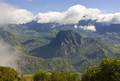 View over the Cirque de la Salazie, La Reunion, Indian Ocean, Africa