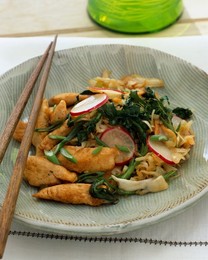 Plate of stir fry food
