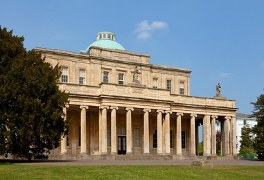 The regency style Pittville Pump Room in Pittville Park, Cheltenham Spa, Gloucestershire, England, United Kingdom, Europe
