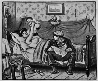 Heinrich Zille / Happy Family / Drawing