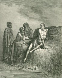 Job on the pile of ashes / Dore / 1865