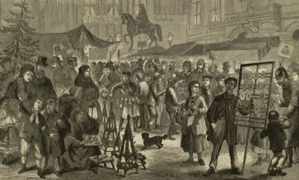 Christmas Market in Berlin / Wood engr.