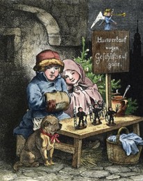 Christmas Market / Woodcut / 1853