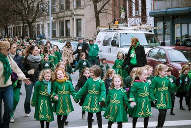 family parade in park Slope