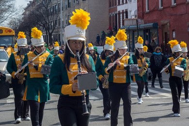 family parade in park Slope