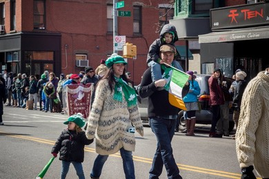 family parade in park Slope
