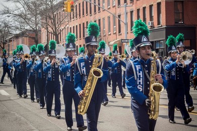 family parade in park Slope