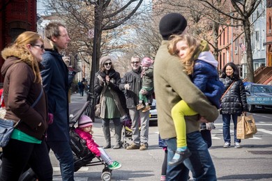 family parade in park Slope
