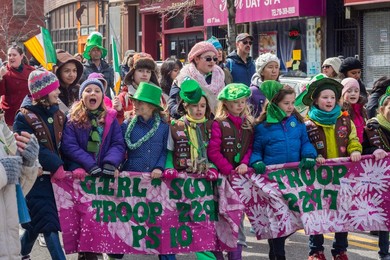 family parade in park Slope