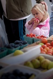 Farmer's Market: food, vendors and shoppers. Idaho