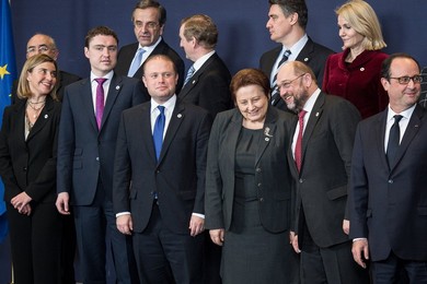 EU head of states  pose for  Family Pict..........