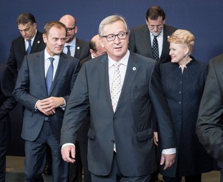 EU head of states together with Donald T..........