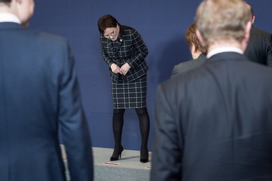 Polish Prime Minister Ewa Kopacz during..........
