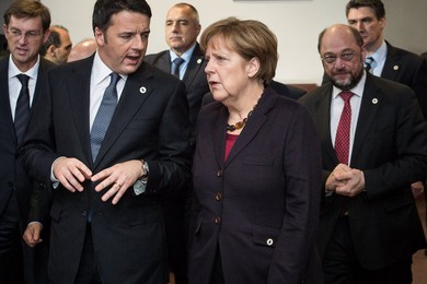 (L-R) Slovenia Prime Minister Miro Cerar..........