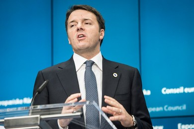 Italian Prime Minister Matteo Renzi hold..........