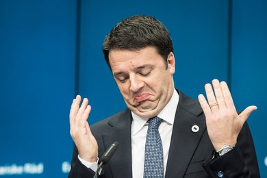 Italian Prime Minister Matteo Renzi hold..........