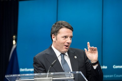 Italian Prime Minister Matteo Renzi hold..........