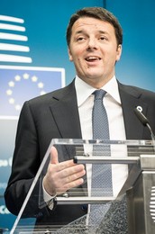 Italian Prime Minister Matteo Renzi hold..........