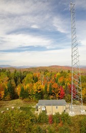 Scenic view from the fire tower at Milan Hill State Park in Milan, New Hampshire