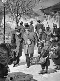 Christmas market, Berlin / Gouache, 1893