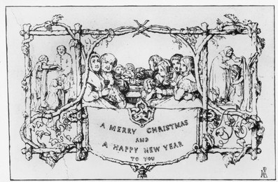 A Merry Christmas and a Happy New Year / Lithograph, 1843