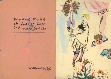 Happy holidays to you and Mom / Drawing, 1920