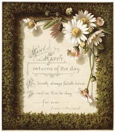 Geburtstagsglückwunsch, Many happy returns... / Farblithographie