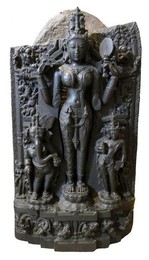 India / Bangladesh: Lalita flanked by Ga?esa and Karttikeya, Pala Dynasty, Bengal, c. 11th century CE