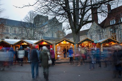 Christmas market in the grounds of the Cathedral.