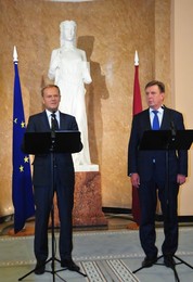 LATVIA-RIGA-TUSK-VISIT