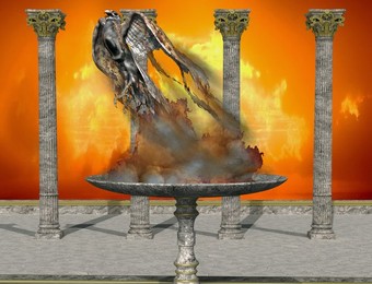 Phoenix arising from ashes / Illustration