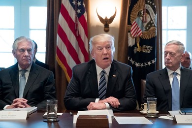 US President Donald J. Trump meets with members of his Cabinet