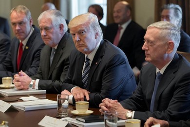 US President Donald J. Trump meets with members of his Cabinet