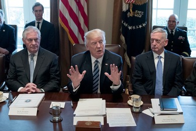 US President Donald J. Trump meets with members of his Cabinet