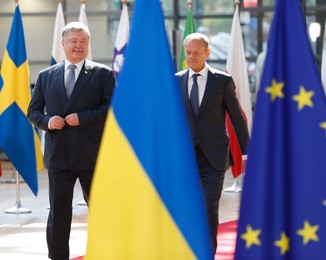 BELGIUM-BRUSSELS-EU-UKRAINE-TUSK-POROSHENKO