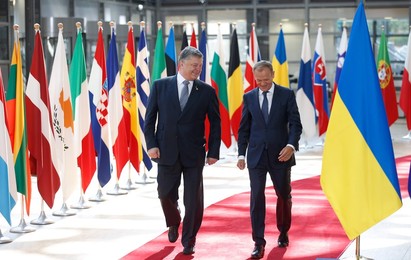 BELGIUM-BRUSSELS-EU-UKRAINE-TUSK-POROSHENKO
